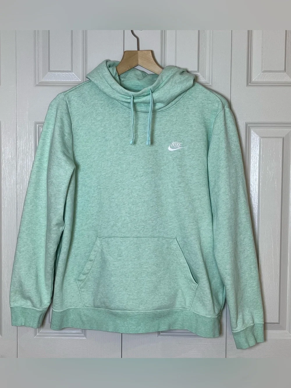Women's Nike Sportswear Club Fleece Funnel-Neck Hoodie Mint Green Size XL
